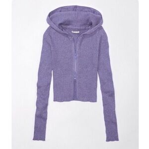 NWOT American Eagle Cropped Zip Up Sweater
